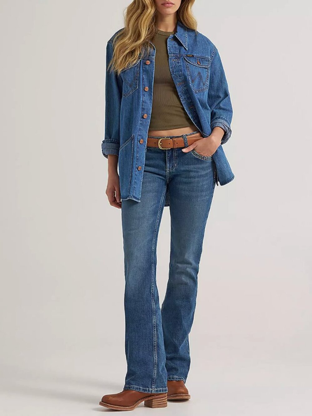Wrangler Retro NWT Sadie Low Rise Accent Stitching Bootcut Western Jeans size 28